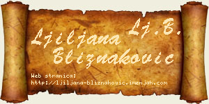 Ljiljana Bliznaković vizit kartica